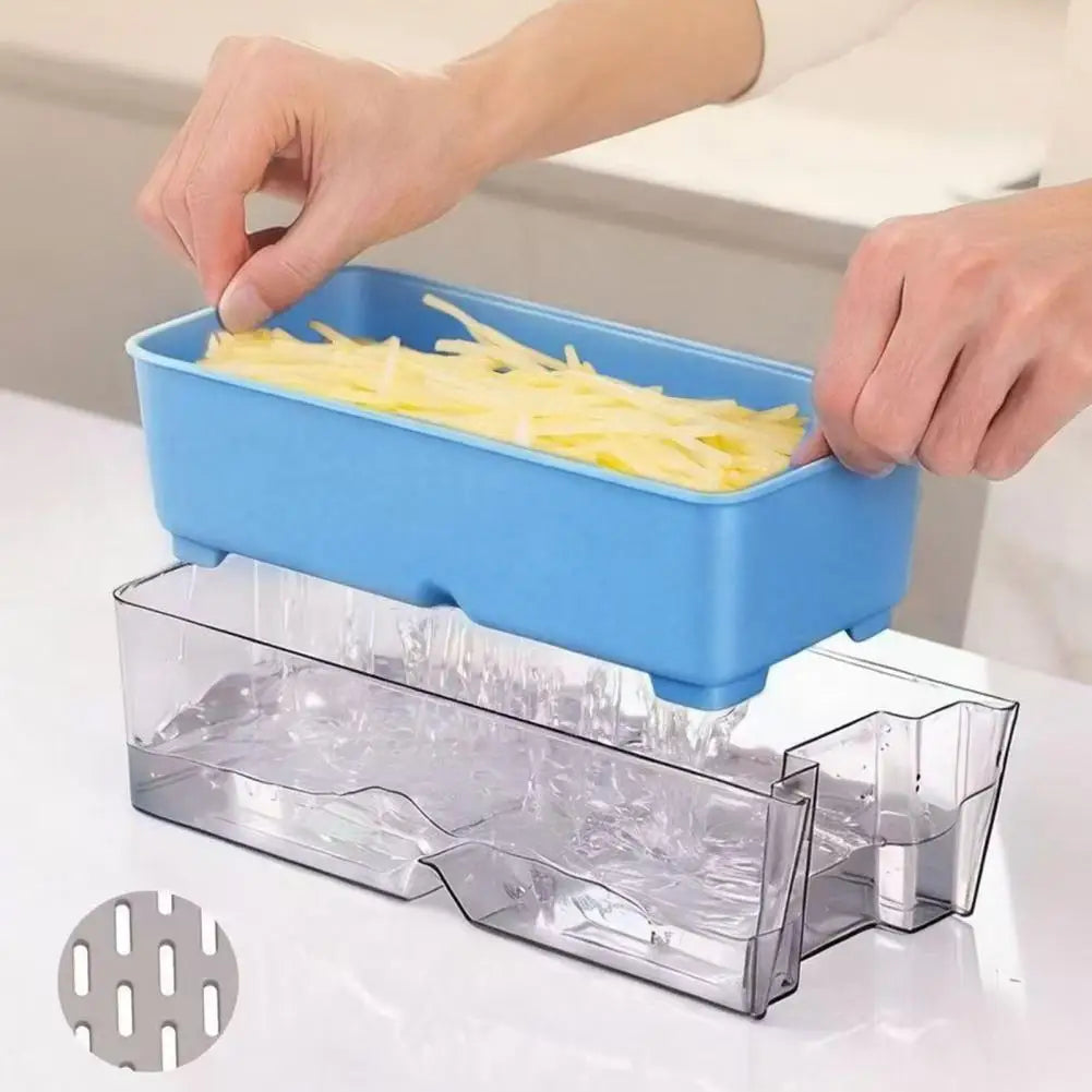 Rallador y Cortador de Verduras Ajustable 4 en 1 con Recipiente