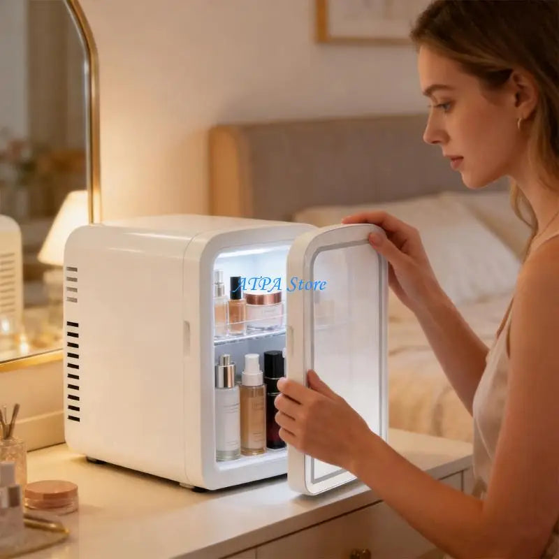 Mini Refrigerador de Belleza 4L con Espejo LED Frío y Calor