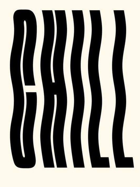 Cuadro Decorativo 50x70cm "Chill" – Arte Tipográfico Minimalista y Ondulado