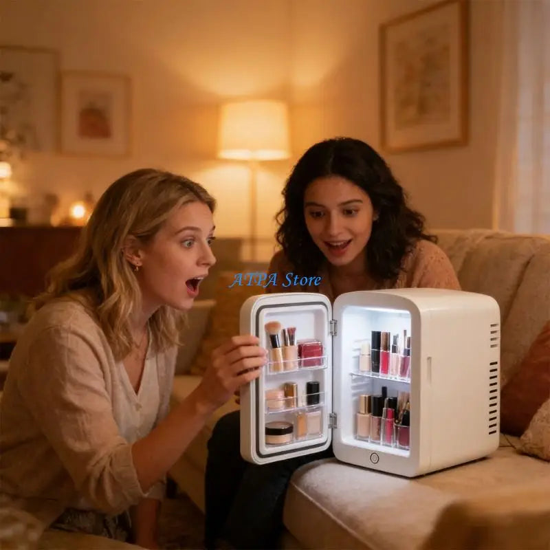Mini Refrigerador de Belleza 4L con Espejo LED Frío y Calor